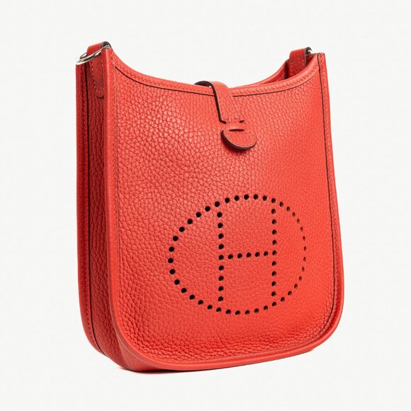 Hermes Evelyne TPM Rouge Pavoine Taurillon Clemence Leather Shoulder Bag - Picture 2 of 14